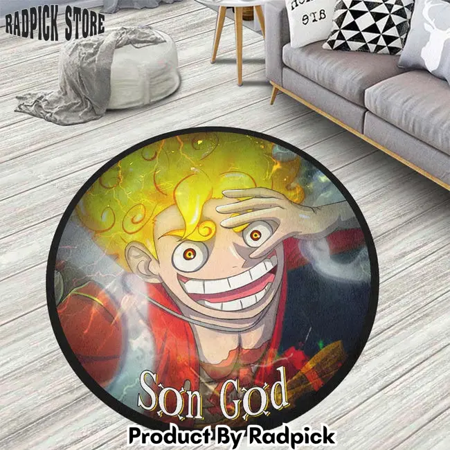 Luffy gear 5 round rug custom one piece anime circle carpet  rp5956498